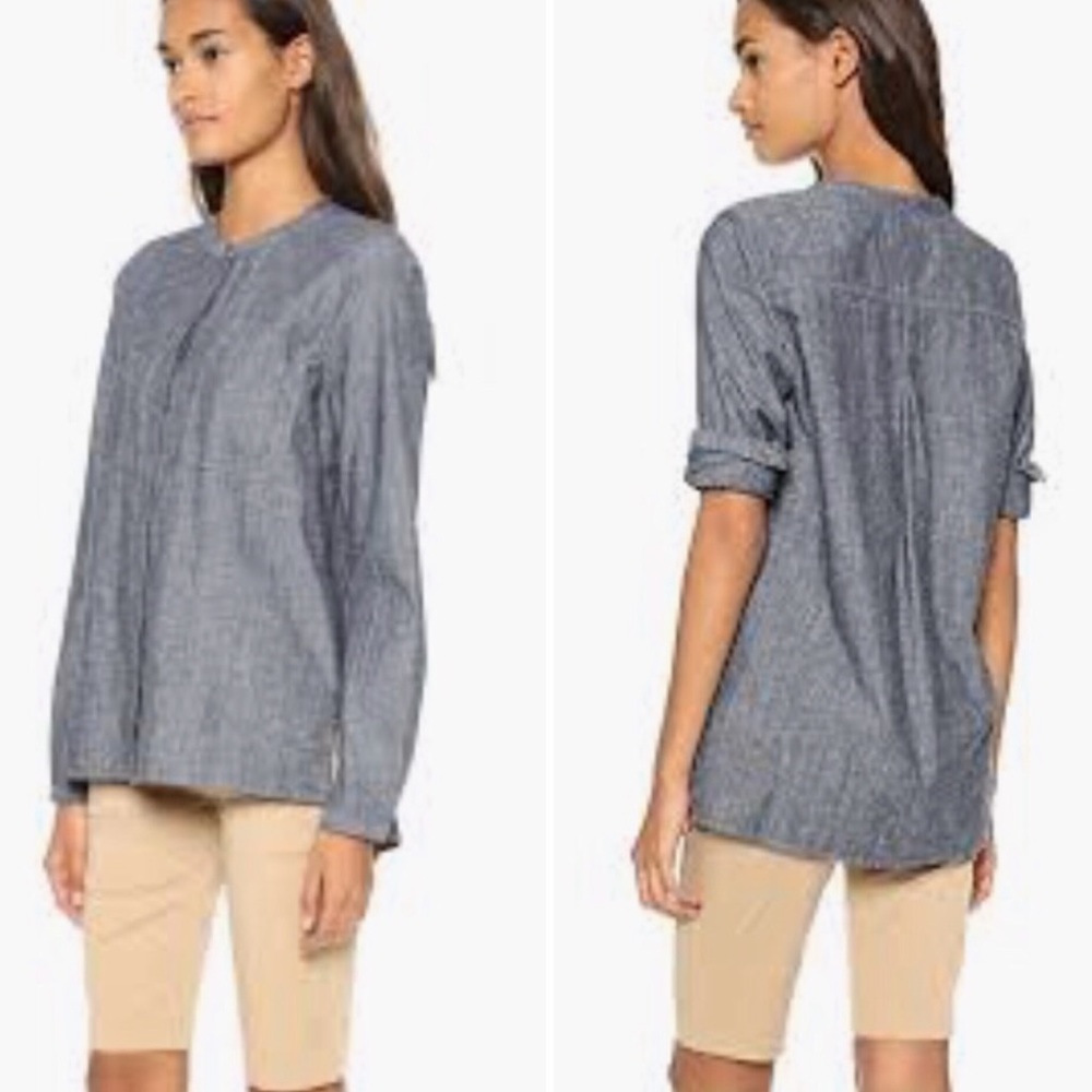 Vince Patch Pocket Chambray Button Down Blouse - image 8